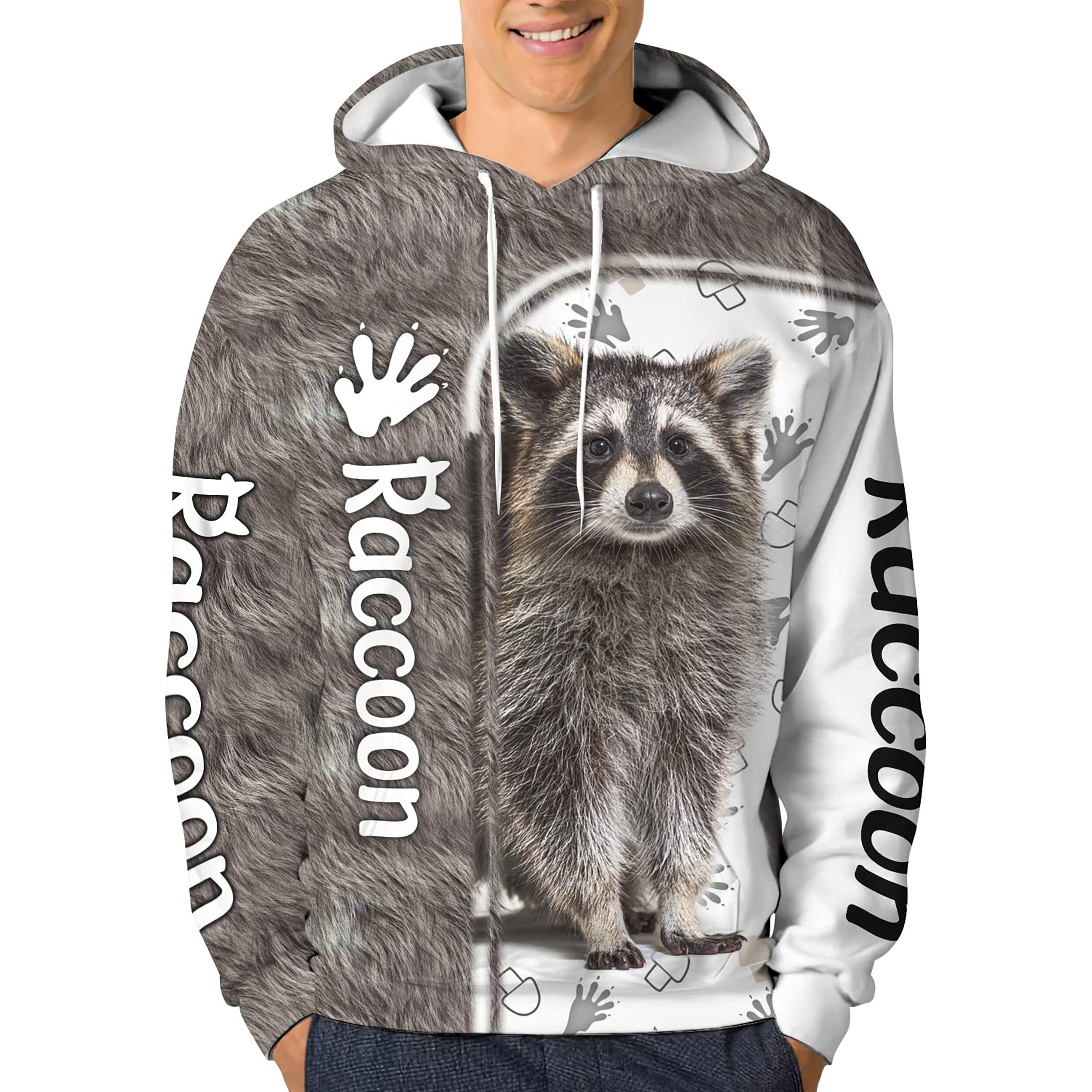 Raccoon With Further 3D Printed Casual Pullover Hoodie sold by BrucKing ...
