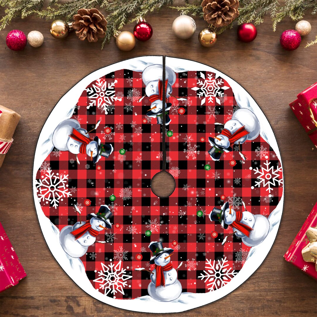 Custom Personalized Christmas Tree Skirt Christmas Pattern Etsy