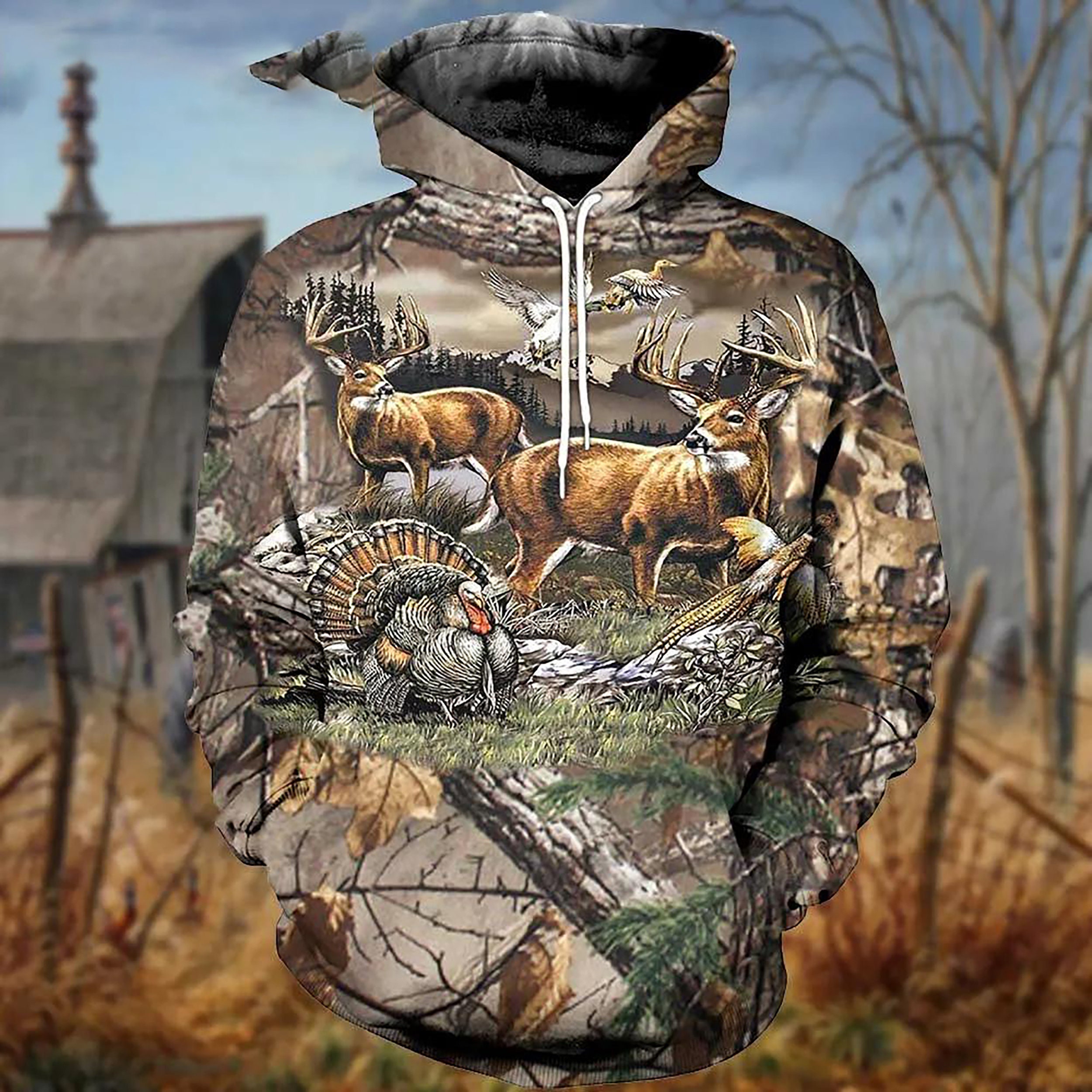 Discover Deer Turkey Hunter 3D Sweatshirt Hoodie, Pullover Hoodie, Zip Hoodie