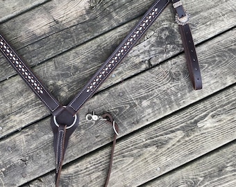 White Buckstitch and Copper Breast Collar