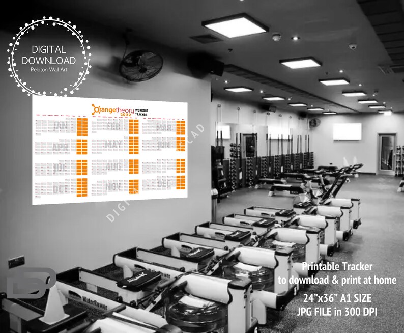 Orangetheory Fitness Workout Tracker Calendar 2022 Digital | Etsy