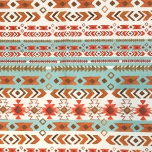Bohemian Aztec Geometric Fabric: Digital Print Upholstery, 56&quot; Wide