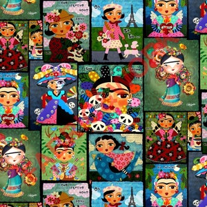 Baby Frida Kahlo/UPHOLSTERY/Sofa/Chair/Cushion/Pillow/Tablecloth/Runner/Home décor/ Drapery Fabric, By The Yard/56 inch