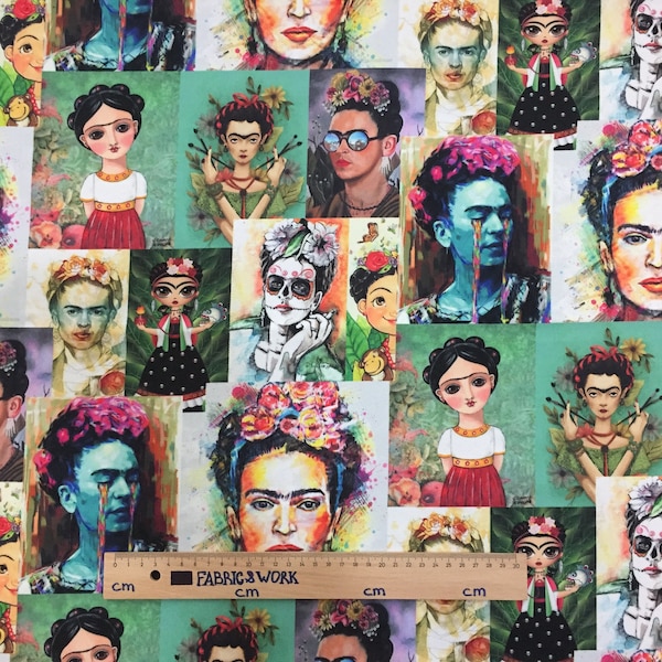 Frida Kahlo/Modern Portraits-2 /UPHOLSTERY/Sofa/Chair/Cushion/Pillow/Tablecloth/Runner/Home décor/ Drapery Fabric, By The Yard/56 inch