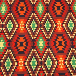 Aztec Upholstery Fabric: Colorful Geometric Print, 56&quot; Wide