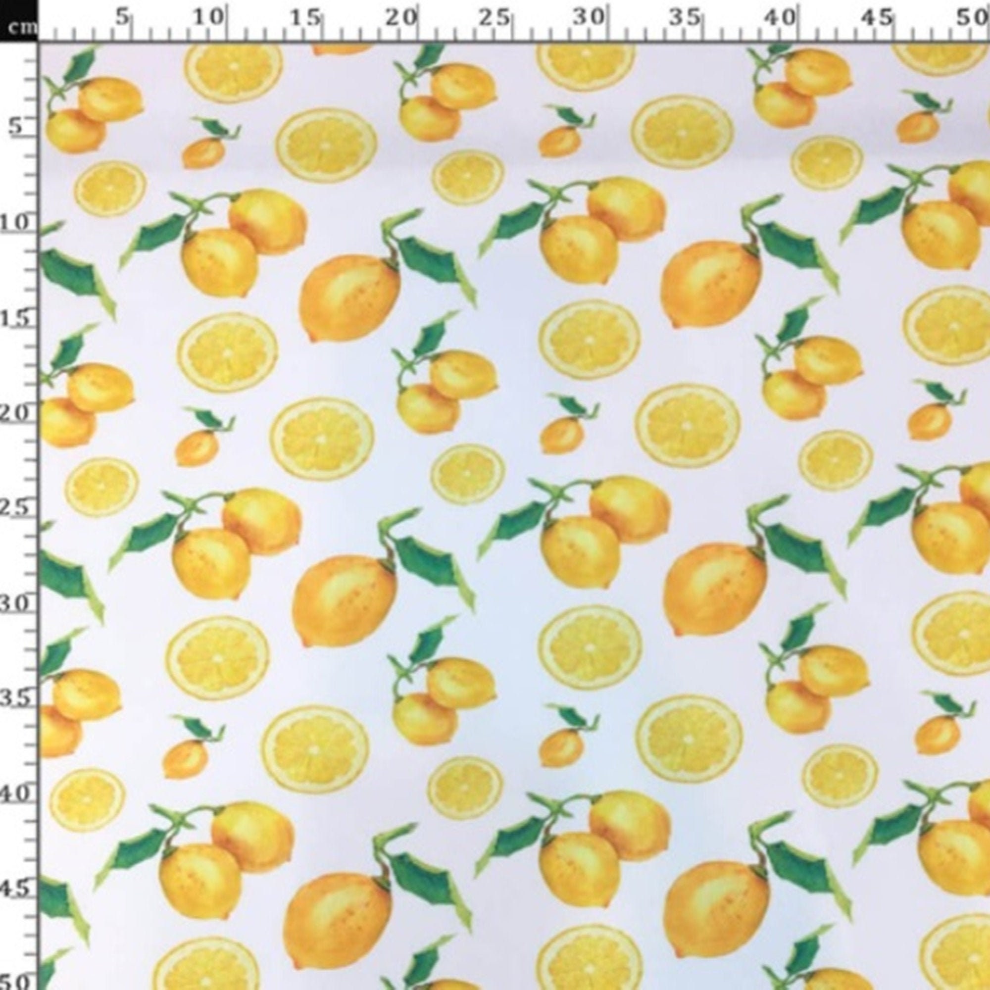 Lemon Pattern Fabric /Digital Printed | Etsy
