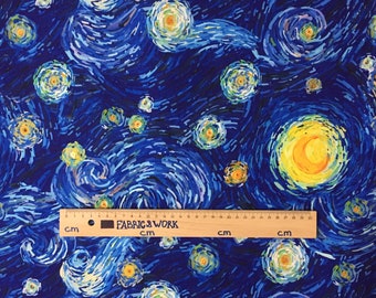 Starry Night Fabric: Van Gogh Upholstery, Home Decor, 56 inch