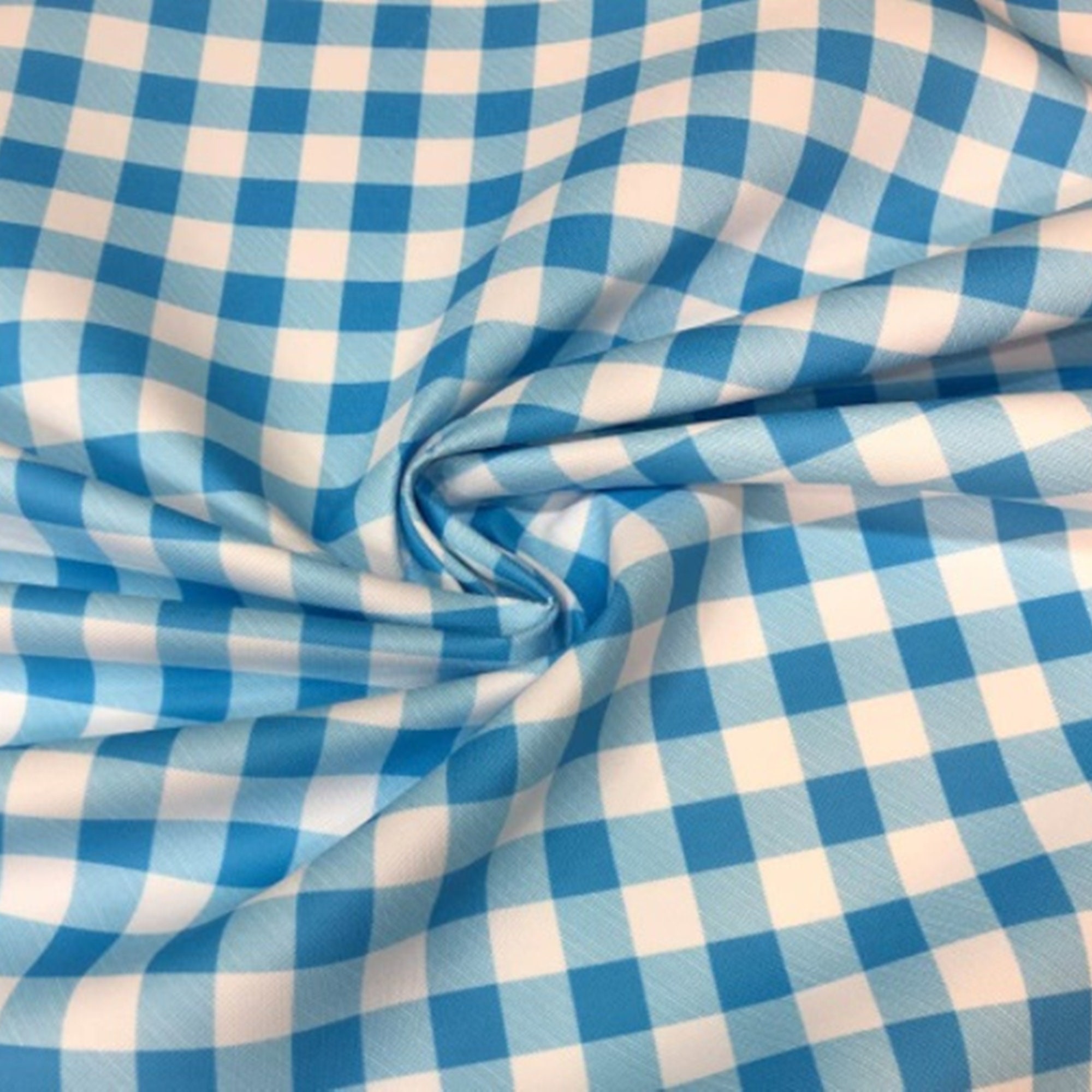Blue Gingham Pattern Fabric /Digital Printed Fabric/ Etsy