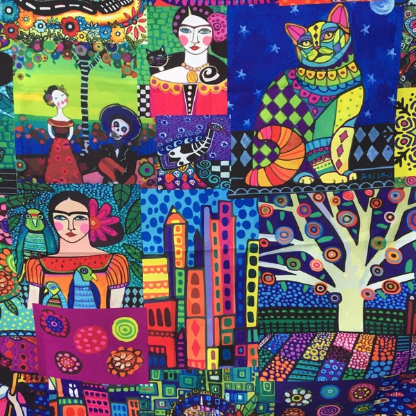 Patchwork Tissu Mexicain Imprimé Frida Kahlo Pop Art Tissu
