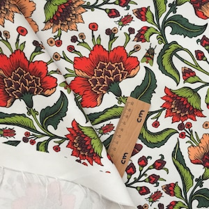 Floral Upholstery Fabric: Vibrant Colors, Stain Resistant (56 inch)