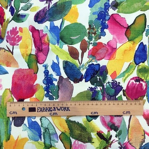Watercolor Floral Upholstery Fabric: Bluebellgray PETITE, 5.4 Yards