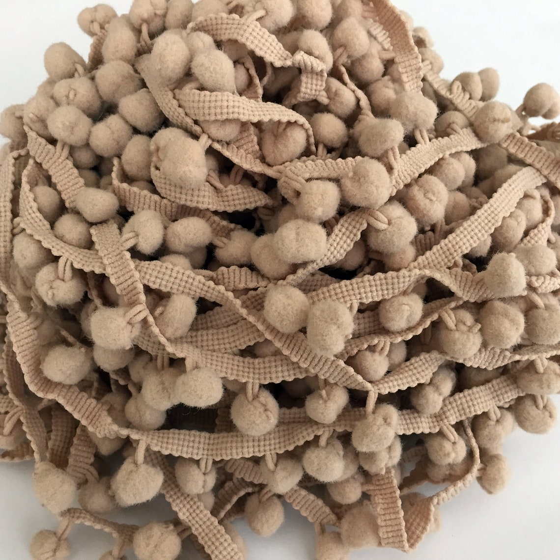 Beige Pompom Trim Fringe/Pompom Trim by the yard/Decoration Etsy