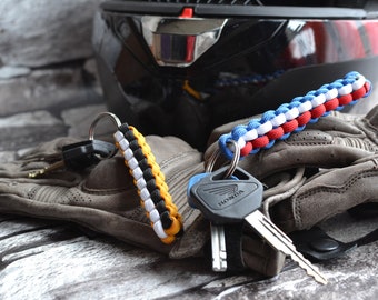 Paracord Motorcycle Keyrings Hand made to order inc.BMW, Ducati,Honda,Kawasaki,Suzuki,Triumph,Yamaha