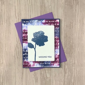 Set de 3, 5, o 10 tarjetas de felicitación de la falta de usted, falta de usted, tarjetas hechas a mano, tarjetas de felicitación hechas a mano, Floral, juegos de cartas, tarjetas hechas a mano