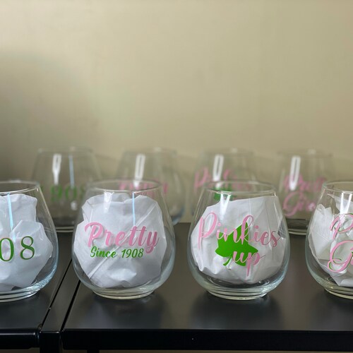 AKA Stemless Wine Glasses Etsy
