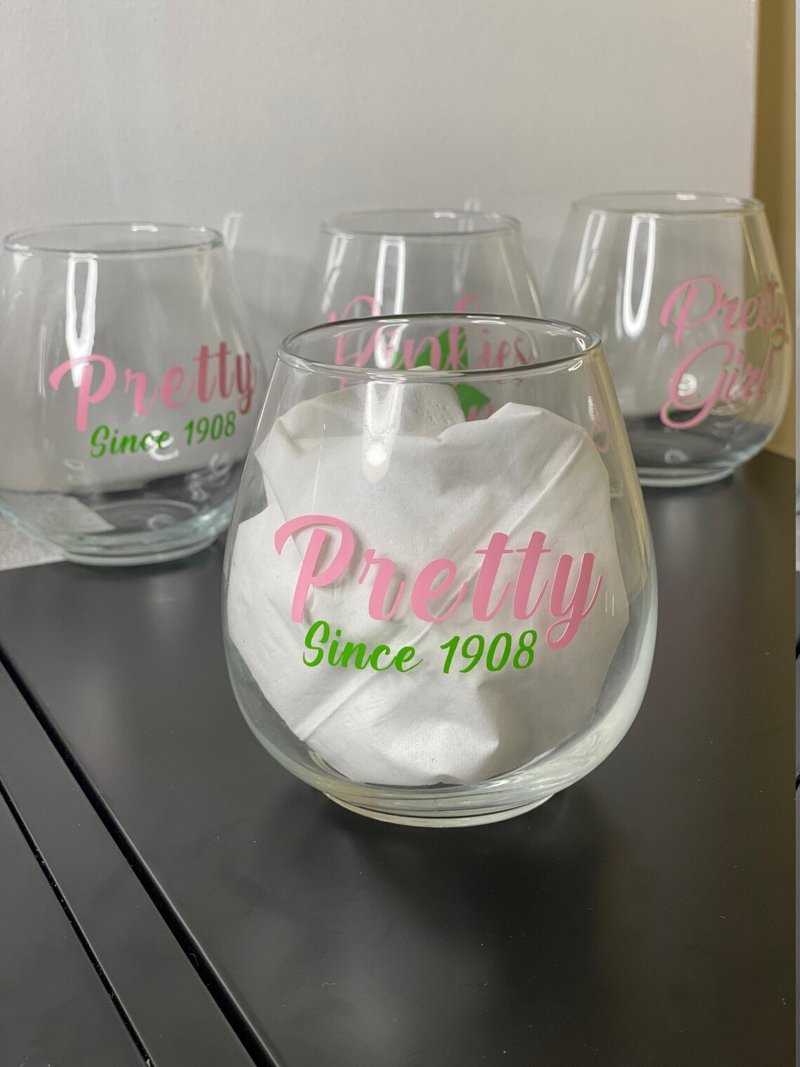AKA Stemless Wine Glasses Etsy