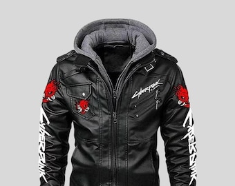 Premium Cyberpunk 2077 Samurai Gaming Leather Jacket, Gift for him