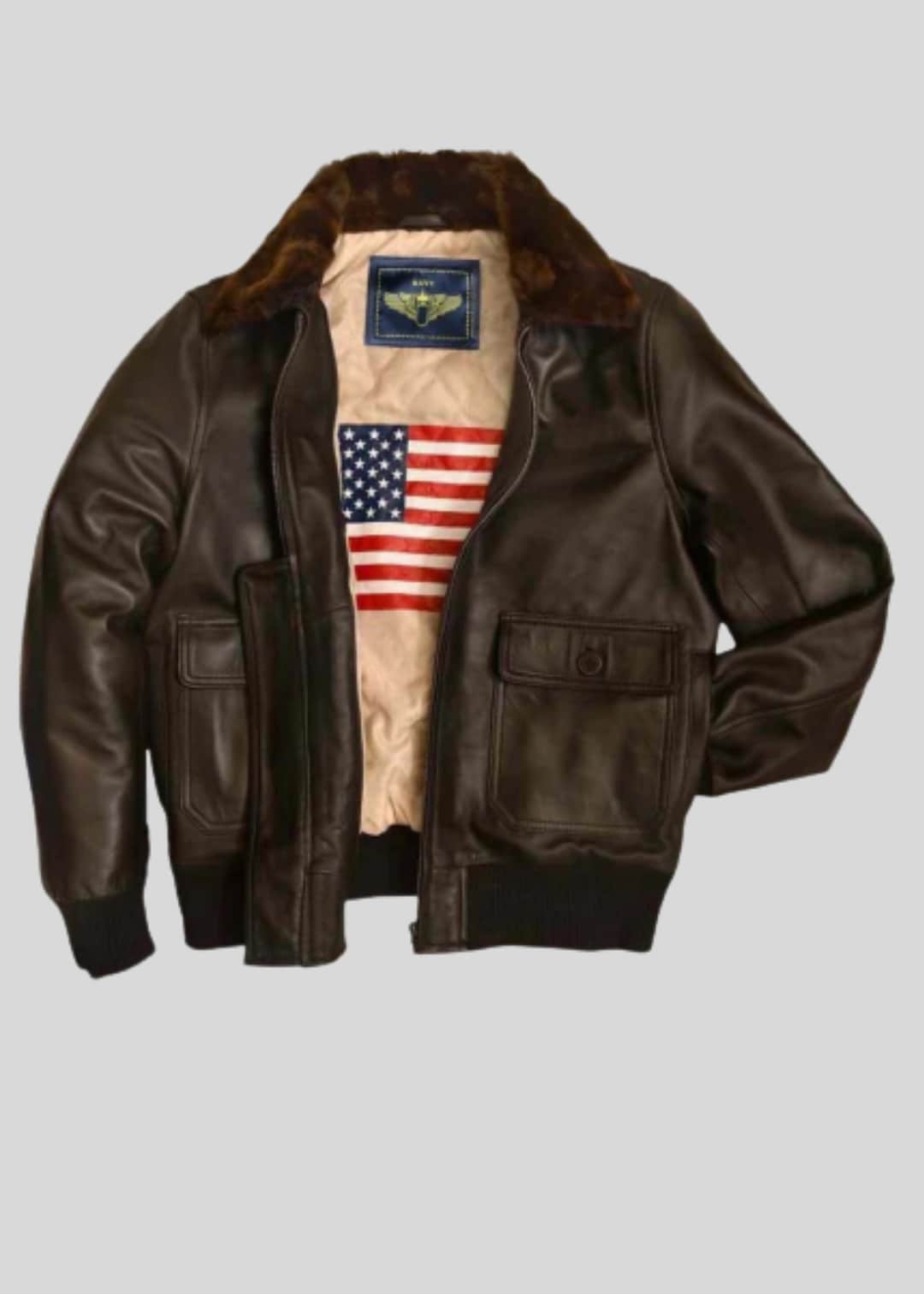 Men's WWII U.S Air Force A2 Leather Flight Bomber Jacket