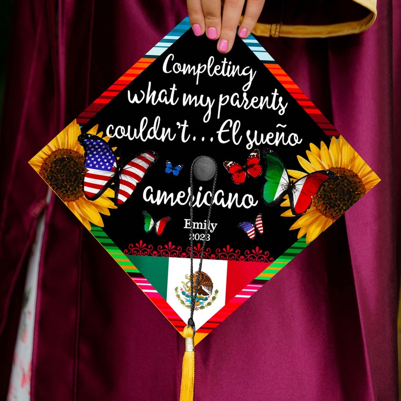 Customized Mexican Graduation Cap Latina Grad Cap Topper Etsy