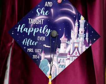 Printed Future Teacher Grad Cap Topper, Personalized Grad Cap Topper, Teacher Graduation Decoration, Teach Love Inspire, Class of 2024