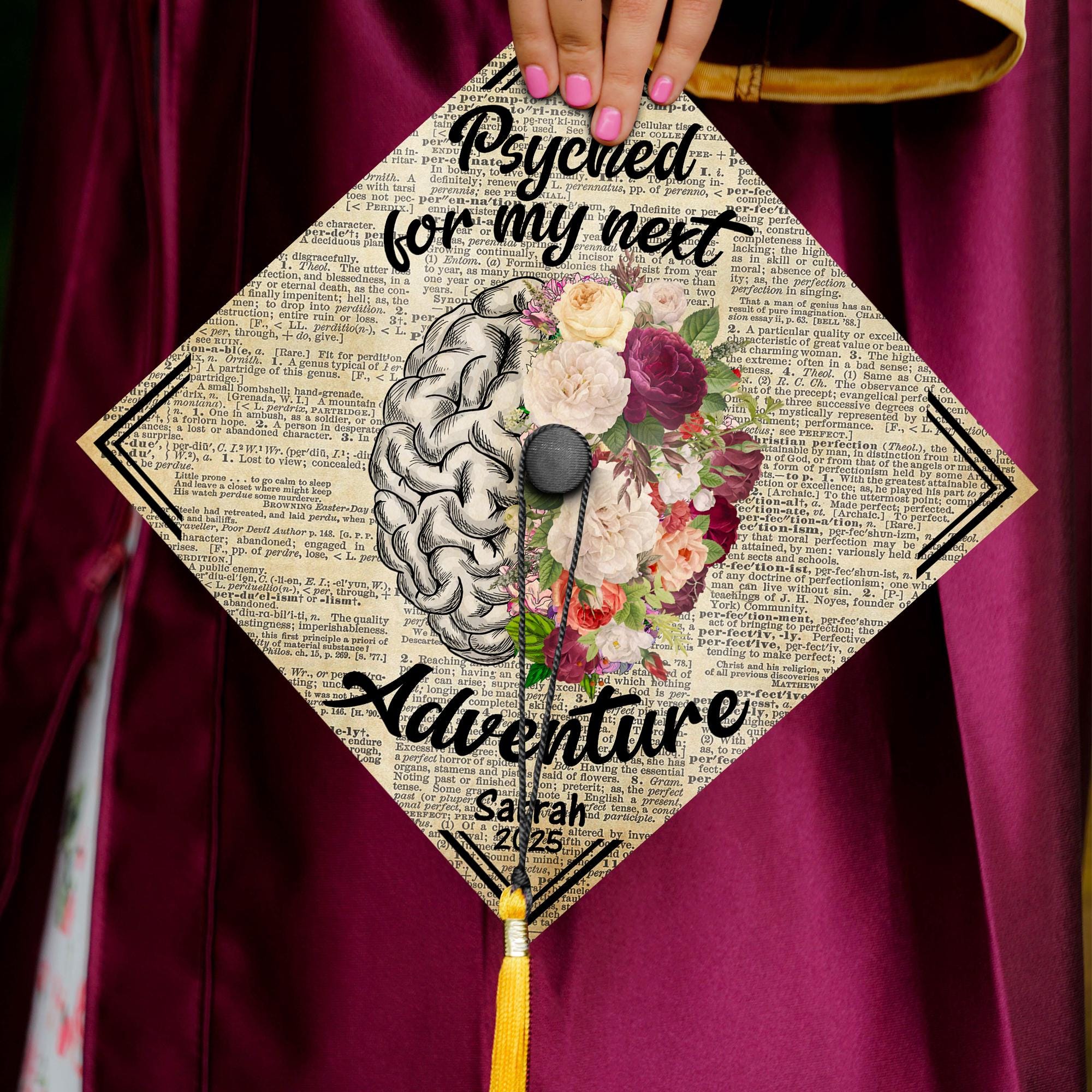 Personalized Graduation Cap, Custom Graduation Cap Topper, Class Of