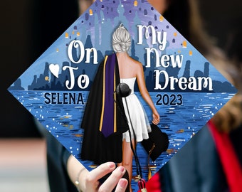 Onto My New Dream Graduation Cap Topper, Custom Disney Grad Cap Ideas, Personalized Cap Decoration For Graduation 2024