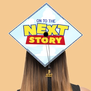 Printed Toy Story Graduation Cap Topper, Disney Pixar Inspired Grad Cap Topper, Custom Graduation Decoration, Class of 2022