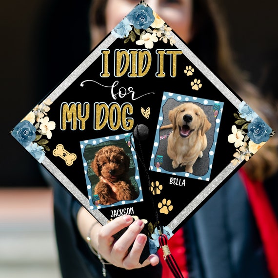 Dog Lover Grad Cap Topper Photo Upload Grad Cap Topper Dog Mom