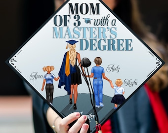 Custom Mommy Did It Graduation Cap Topper, Personalized Mom and Child Cap Decoration, She Mastered It Grad Cap Topper