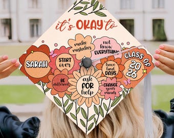 Custom Psychology Graduation Cap Topper, Class of 2026, Mental Health Matters Decoration