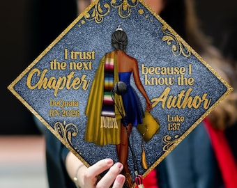 Custom God Bible Verse Graduation Cap Topper, Personalized Christian Grad Cap Topper, Class of 2026