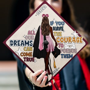 Custom All Our Dreams Can Come True Grad Topper, Disney Inspired Grad Cap Ideas, Personalized Cap Decoration For Graduation 2024