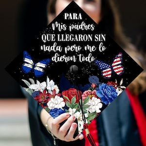Salvadoran American Graduation Cap Topper, Latina Grad Cap Topper, El Salvador Graduation Decor For Class Of 2024
