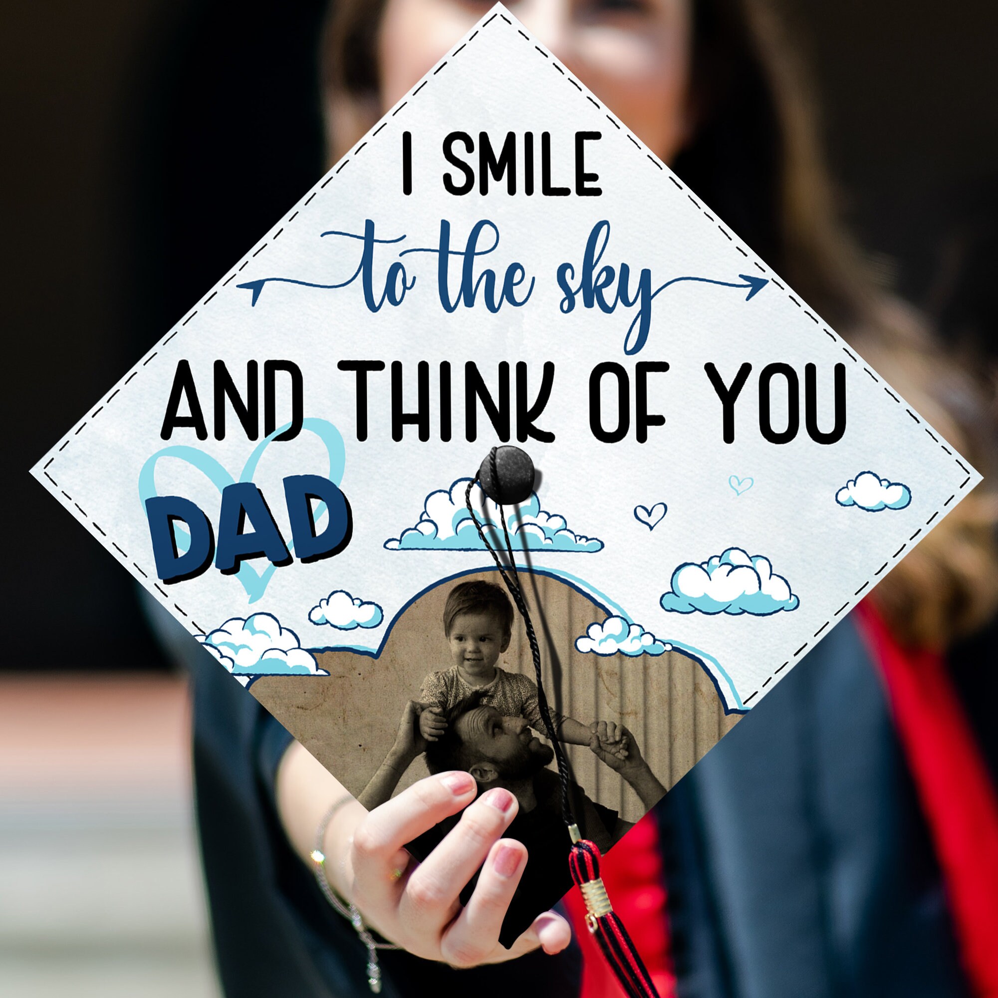Graduation Cap Charm With Memorial Photo Custom