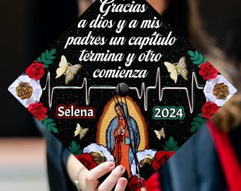 Personalized Mexican RN Nursing Grad Cap, Custom Latina RN Nursing Graduation Cap Topper, Future Nurse Gifts, Class of 2024