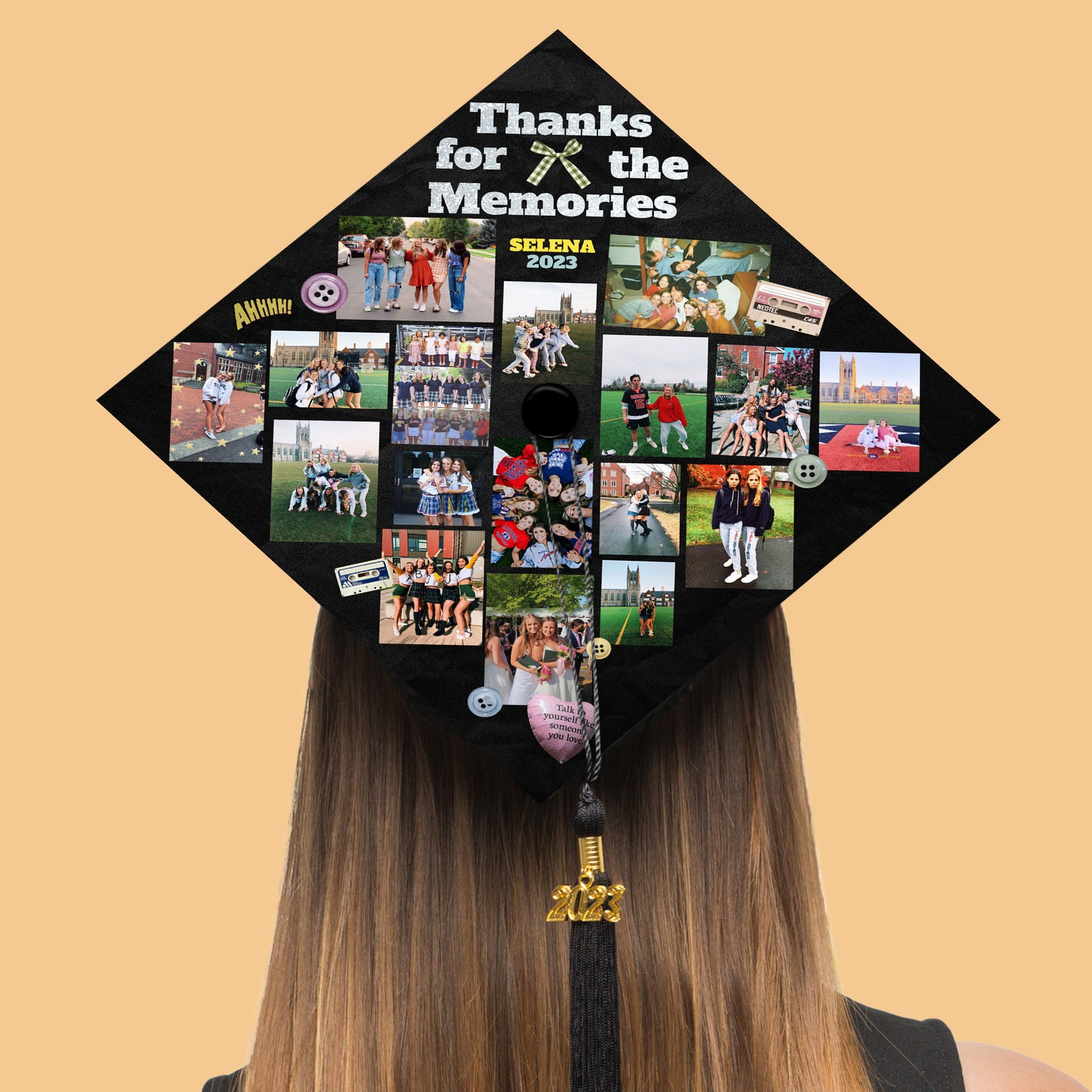 Custom Photo Collage Graduation Cap Topper, Thanks for the Memories ...