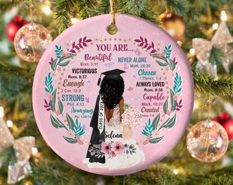 Personalized God Says You Are Graduation Ornament, Custom Graduation Ornament, Black Girl Graduation Decoration, Class of 2024