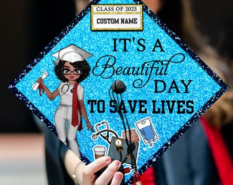 Personalized RN Graduation Cap Topper, Custom Nurse Cap Decoration For Your Big Day, Class of 2024
