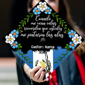 Custom Guatemala Graduation Cap Topper, Latina Grad Cap Topper, Spanish Graduation Decoration for Class of 2024