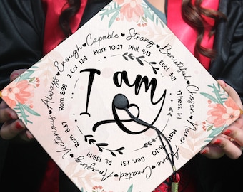 I Am Enough Inspiration Grad Cap, Black Queen Grad Cap Topper, Melanin Graduation Decoration, Class of 2024
