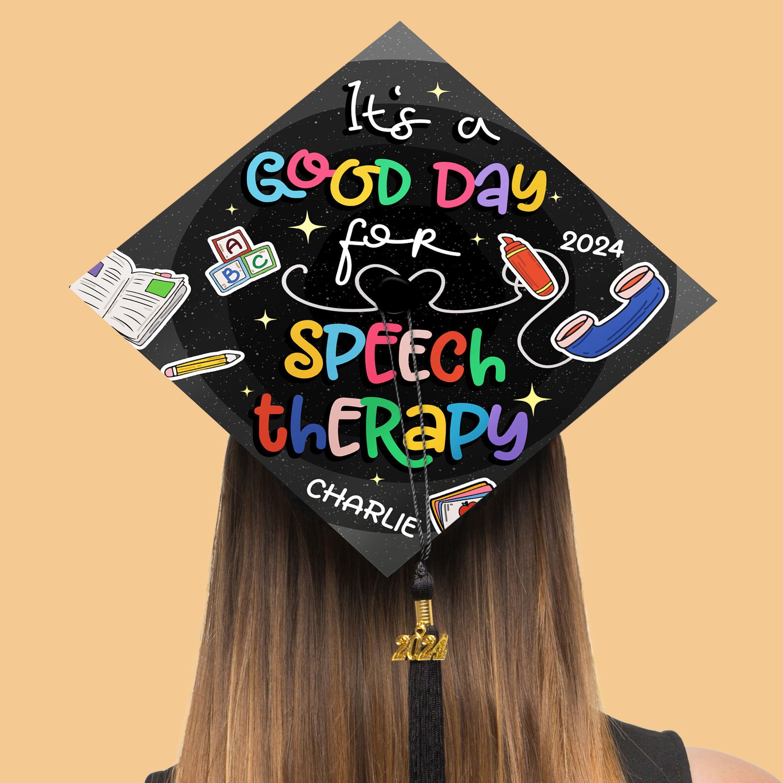 Slp Grad Cap It's A Good Day for Speech Therapy Printed Graduation Cap Topper ...