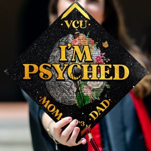 Personalized Psychology Graduation Cap Topper, Motivational Psychologist Grad Cap Topper, Graduation Decor