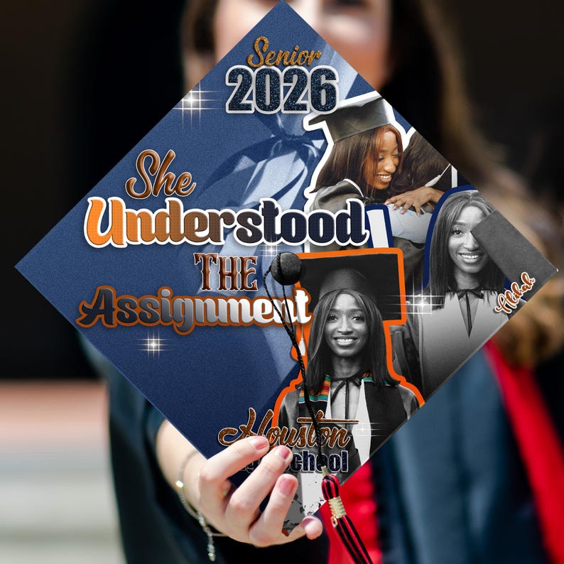 Custom Senior Graduation Cap Topper, High School Grad Cap Topper, Custom Photo Cap Decoration 2026 image 1