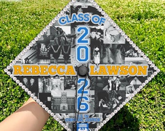 Adorno personalizado para birrete de graduación con collage de fotos, recuerdo de la promoción de 2026