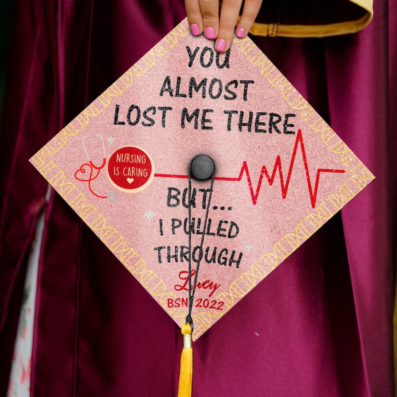 Printed Registered Nurse RN Grad Cap, Nursing Grad Cap Topper, Personalized Graduation Decoration, Funny grad Cap, Class of 2022