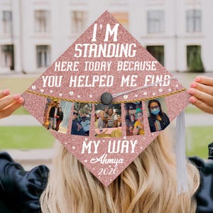 Printed Photo Upload Grad Cap Topper, Family Grad Cap Topper, Graduation Decoration, College Student, Teacher Grad Cap, Class of 2026