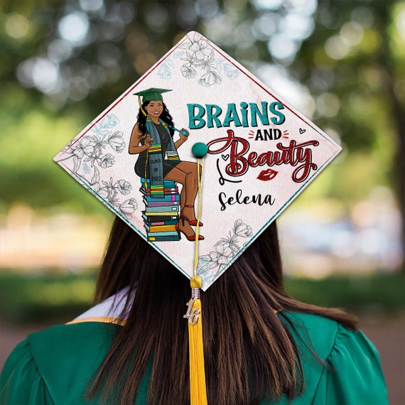 Brains and Beauty Graduation Cap, Nursing Grad Cap Topper
