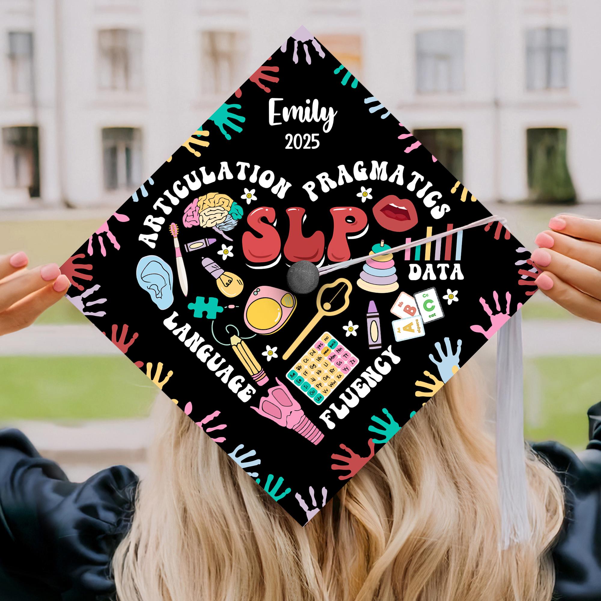 Slp Grad Cap Speech Therapist Graduation Cap Topper, Speech Language Pathologist ...