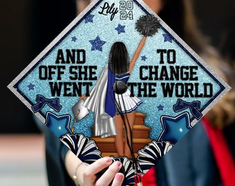 Custom Cheerleader Graduation Cap Topper, Cheerleader Grad Cap To Celebrate Your Big Day, Gift for Cheer Girls 2024