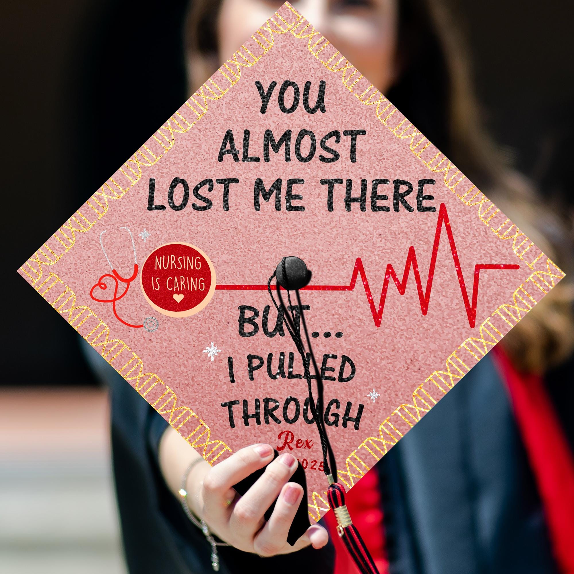 Printed Registered Nurse RN Grad Cap, Nursing Grad Cap Topper, Personalized Graduation Decoration, Funny grad Cap, Class of 2025